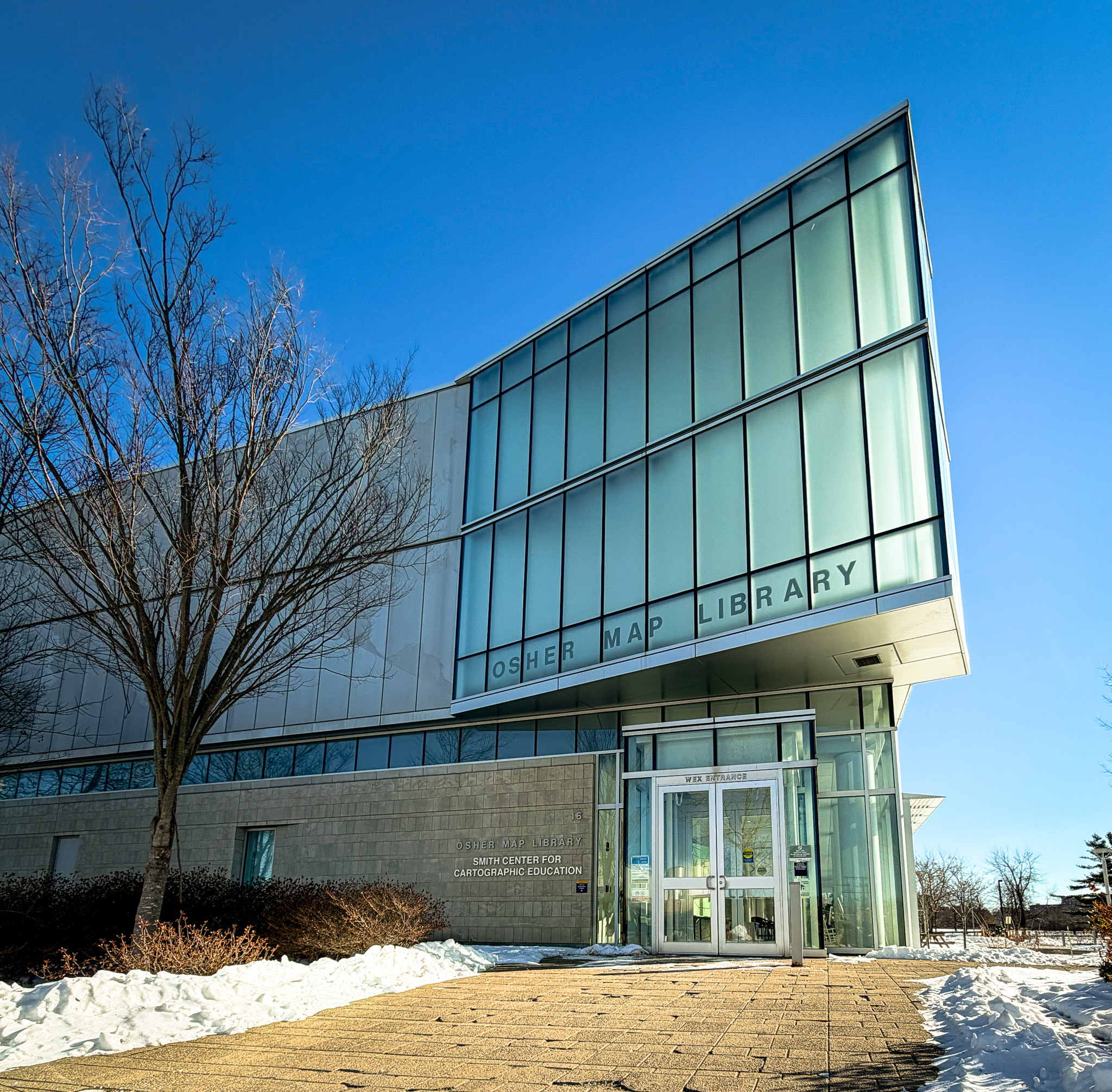 Exterior photo of Osher Map Library.