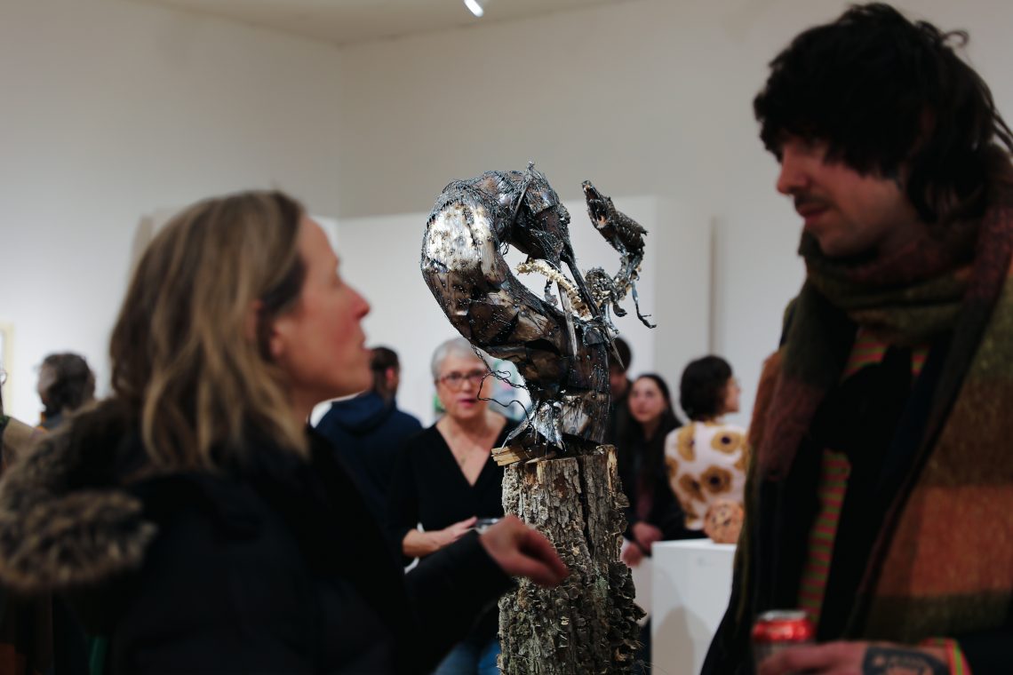 "To Some I Am Prey" by Coffin, first-place winner at the 2026 Juried Student Art Exhibition.