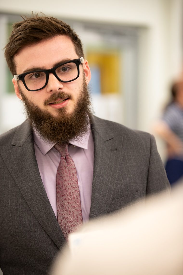 Seth Des Rosiers speaking with media in the CTI.