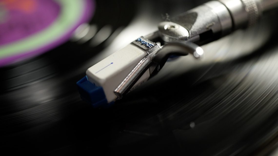 A still of a vinyl record playing from WMPG documentary "An Extraordinary Place".
