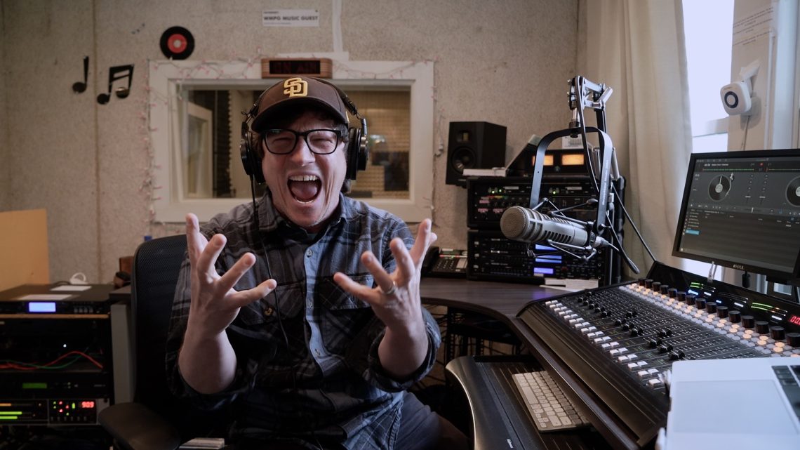 A still of DJ Shaxx screaming from WMPG documentary "An Extraordinary Place".