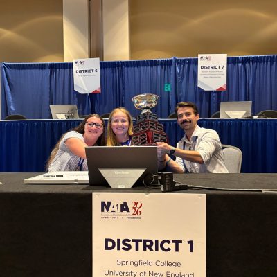 Nicholas DeAngelis '26 and his fellow District 1 NATA members take home first place at the NATA Quiz Bowl.