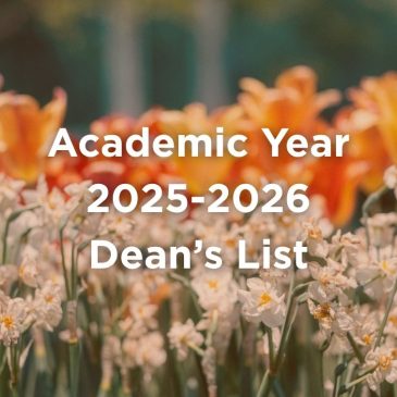 Academic Year 2025-2026 Dean's List over spring florals.