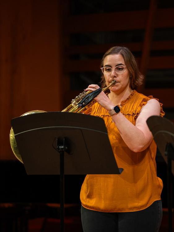 Heather Hastings preforming on horn.