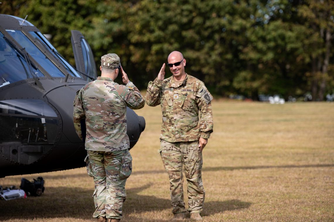 Zachary Dalrymple saluting John-Justin "JJ" Marcigliano '11.