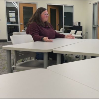 Dr. Sarah Wilkinson being interviewed by WGMWE