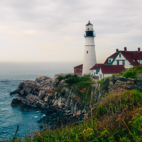 Lighthouse on the coast of Maine