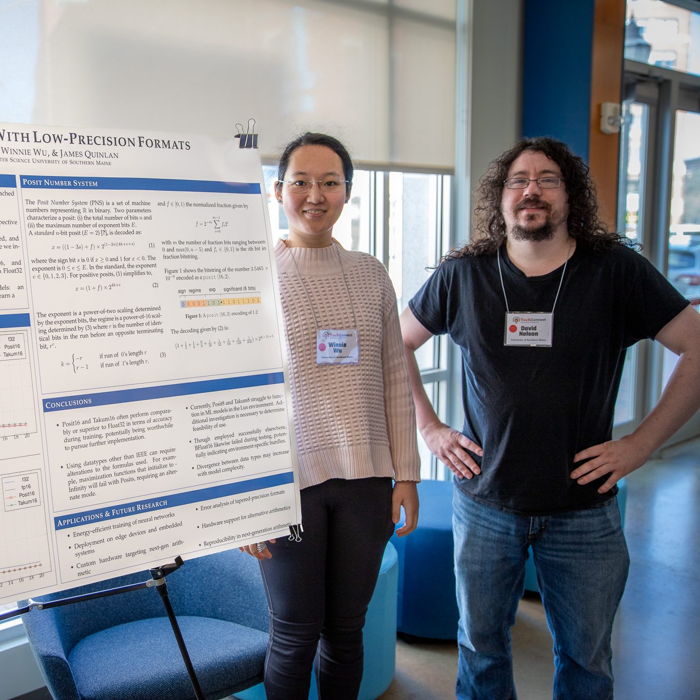Winnie Wu (left) and David Nelson (right) presenting their research.