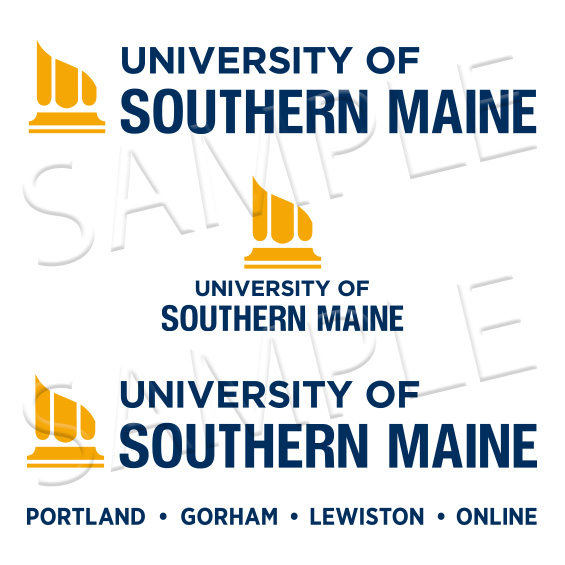 University of Southern Maine sample logos.