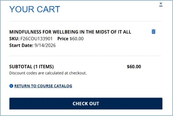 A screenshot of Your Cart with the Check Out button.