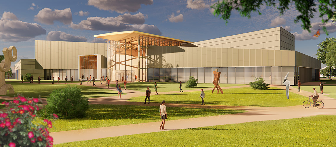 A rendering of the new Crewe Center for the Arts on the USM Portland campus