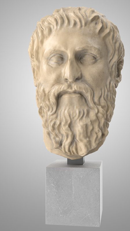 bust of Plato in marble