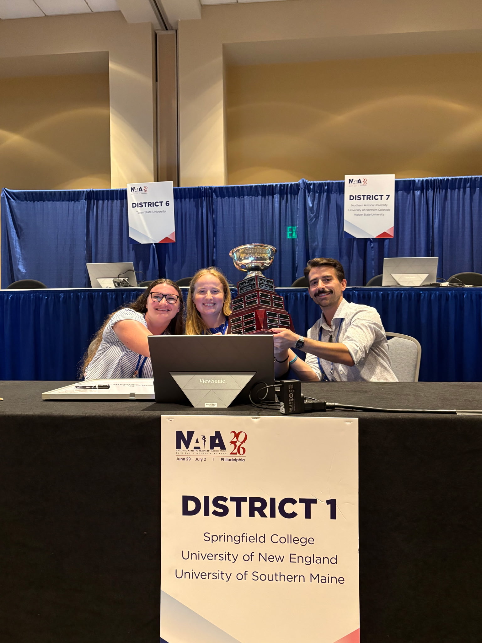 Nicholas DeAngelis '26 and his fellow District 1 NATA members take home first place at the NATA Quiz Bowl.