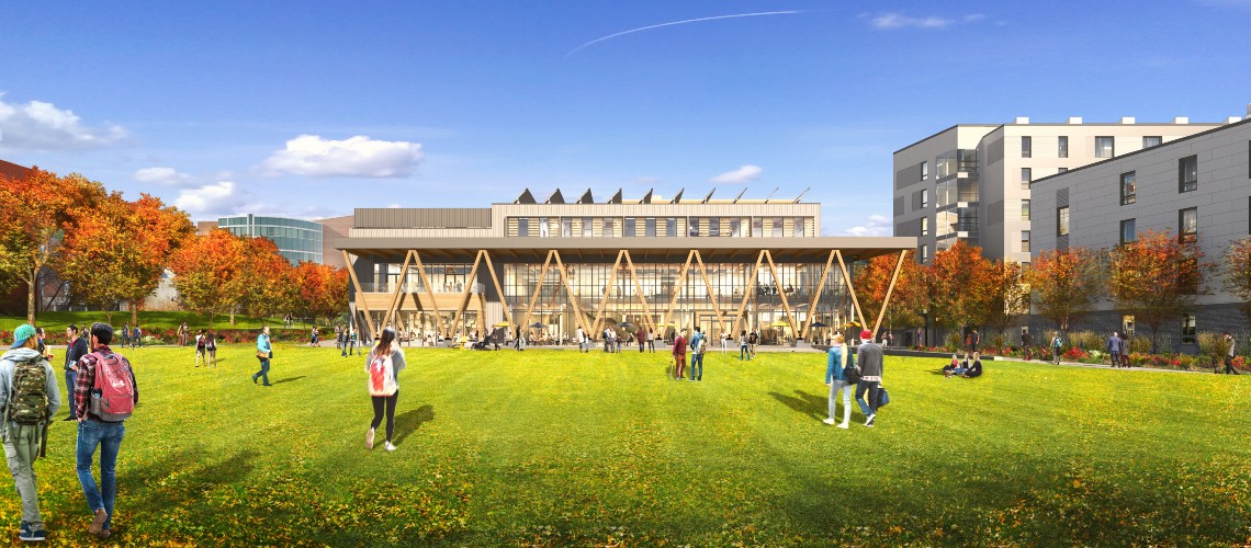 <!-- wp:paragraph -->
<p><em>A rendering of the future Residential Quad (foreground), with a view of the future Career & Student Success Center, and Portland Commons Residence Hall (right).</em></p>
<!-- /wp:paragraph -->
