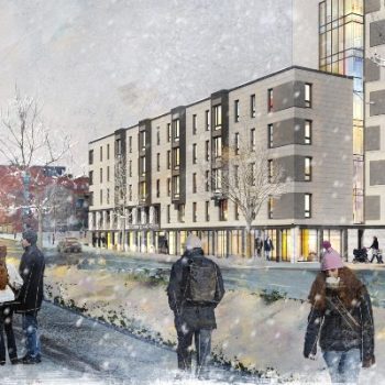 Rendering of the future Portland Commons Residence Hall.