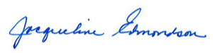 Signature of Jacqueline Edmondson, President of the University of Southern Maine