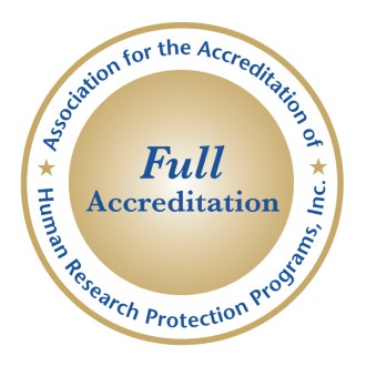 Full accreditation seal for the Association for the Accreditation of Human Research Protection Programs, Inc.
