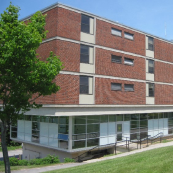 Side view of Anderson Hall in summer