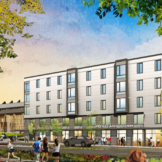 Rendering of new residence hall exterior