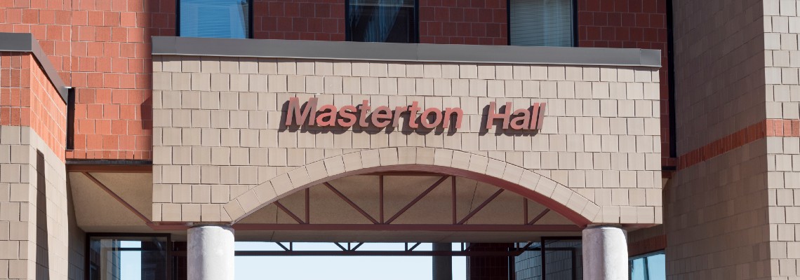 Picture of the Masterton Hall building on the Portland campus