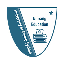 A badge image with the words University of Maine System, Nursing Education, and one star.