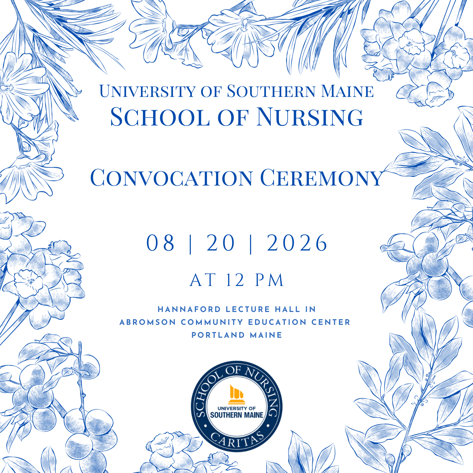 Invitation to August Nursing Pinning Ceremony
