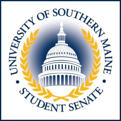 Senate Logo of white legislative building silhouette and a yellow laurel wreath