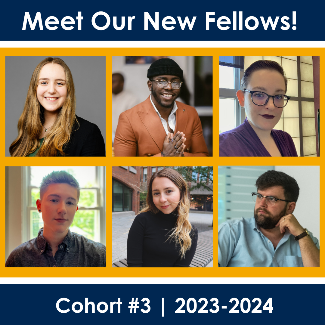Text: "Meet Our New Fellows!" Headshots of six individuals. Text: "Cohort #3 | 2023-2024"