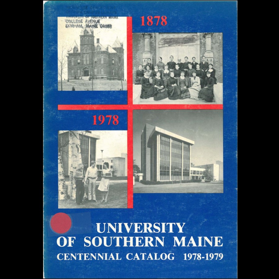Graphic book cover with photographs of a college campus