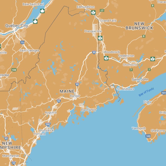 Digital map of Maine