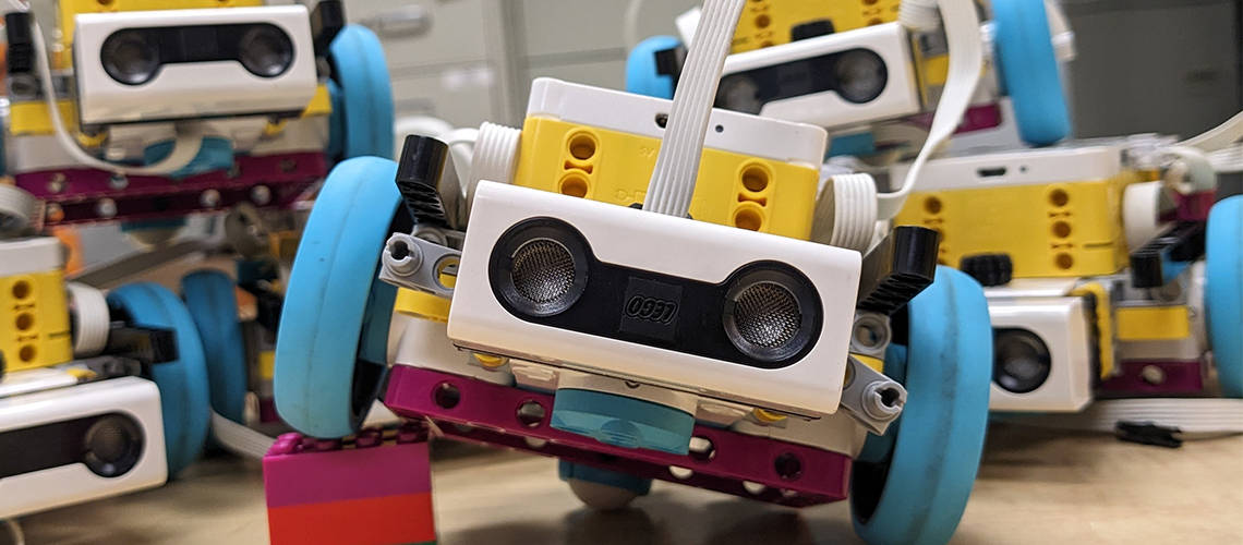 A collection of SPIKE Prime LEGO Robots