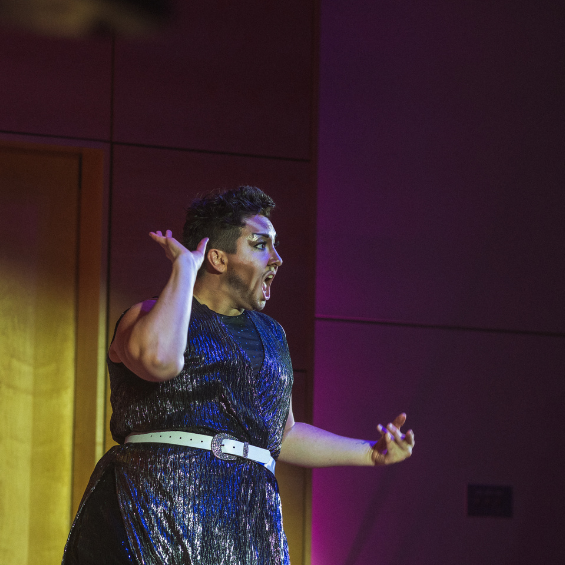 Drag artist performing
