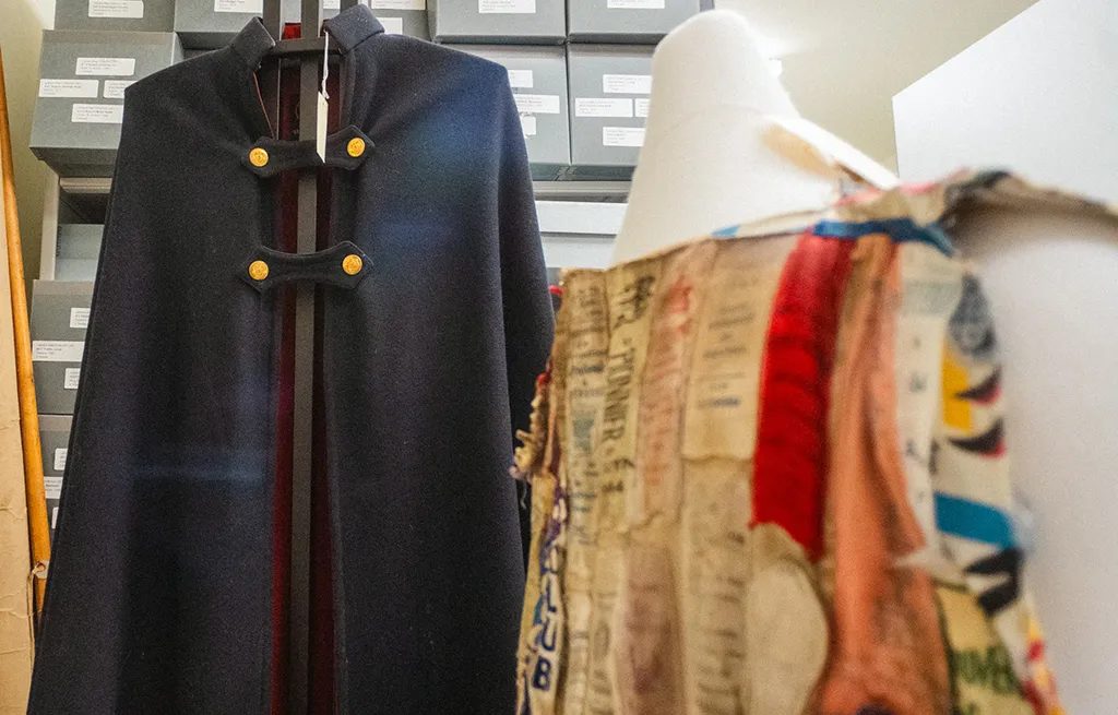 Two pieces of clothing from the Franco-American Collection.
