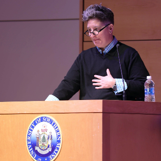 Dr. Jen Manion, author of "Female Husbands," delivers a lecture on the research that went into the book.