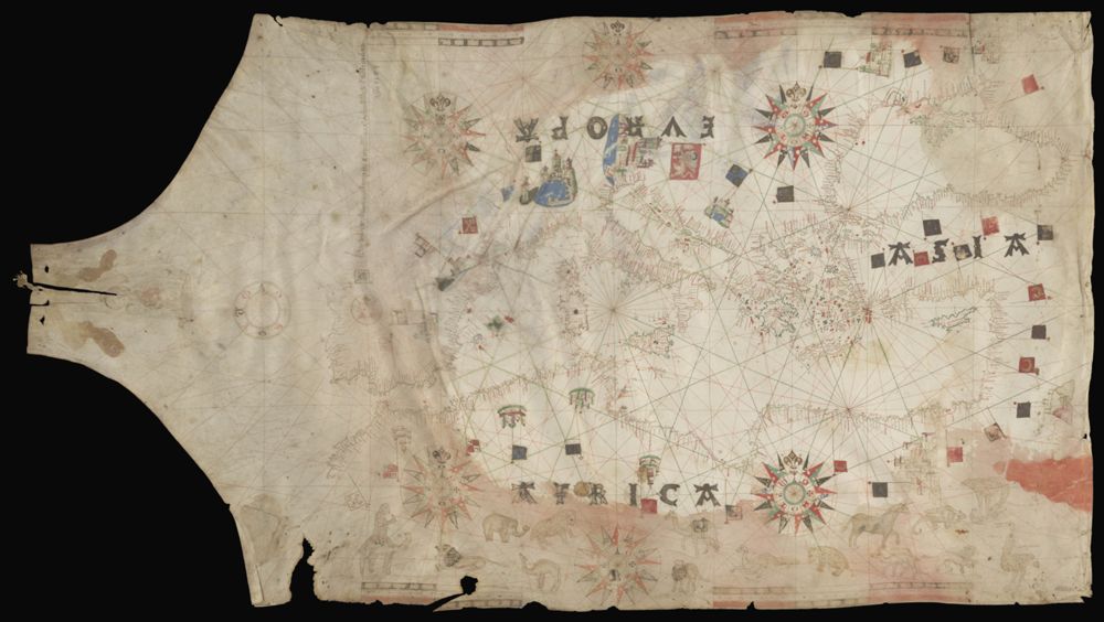 Portolan Chart of the Mediterranean Region. Bartolome Olives, 1583. Osher Collection.